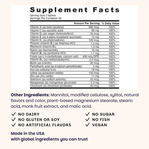 Miniatura 3 de EZ Melts Multivitamínico + Hierro - Multivitamínico diario para mujeres y hombres - Apoya niveles de energía saludables y protección antioxidante