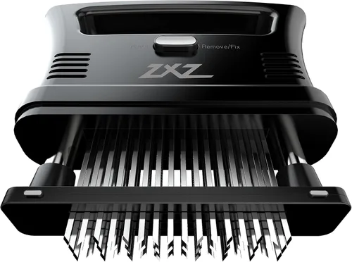 Miniatura 5 de ZXZ Ablandador de carne fácil de sostener con mango grande Cuchillas desmontables de 48 acero inoxidable Fácil de usar y limpiar (Negro)