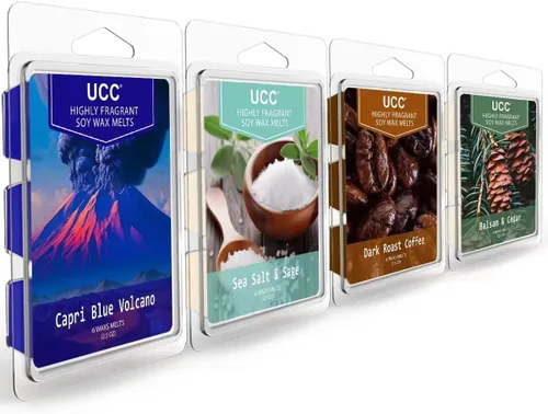 Miniatura 10 de UCC Cera derretida, cubos de cera de soja, aroma fuerte de larga duración, mezcla perfumada prémium para derretir tartas, romero menta, rosa