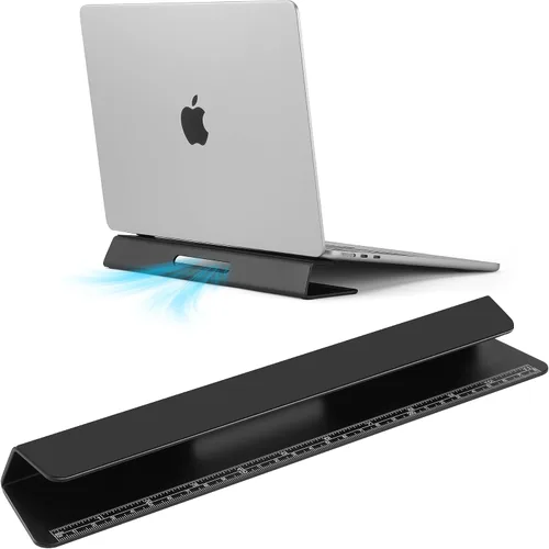 Soporte de enfriamiento de flujo de aire de cuña portátil para laptop, patas de aluminio para laptops, mejor ergonomía, estabilidad y versatilidad,