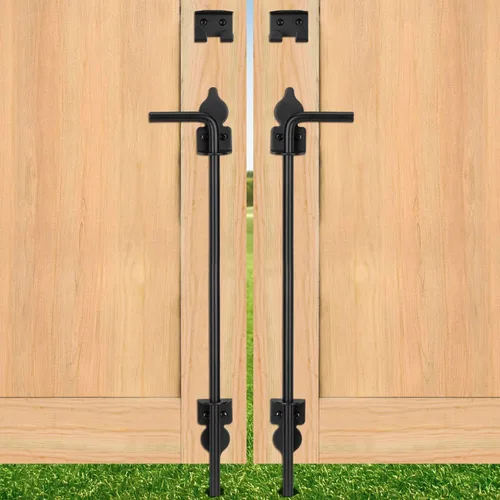 Barra de caída de 24 pulgadas para tornillo de bastón de puerta resistente, pestillo de suelo para puertas de madera, tope de puerta para vallas de