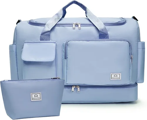 Miniatura 434 de Pequeña bolsa de gimnasio para mujer, bolsa de viaje con compartimento para zapatos