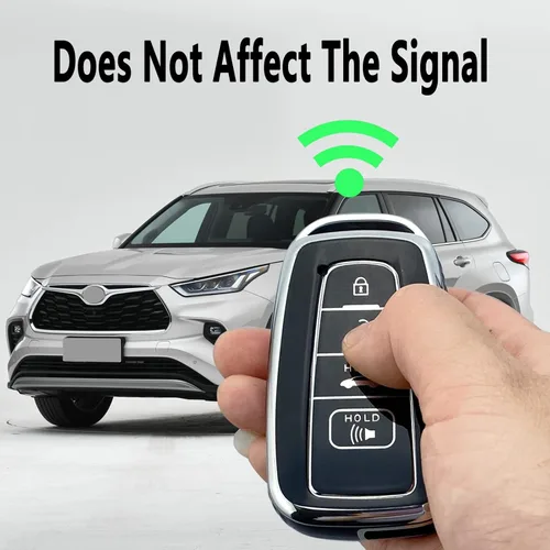 Miniatura 6 de Funda para Llavero Compatible con Toyota 2019-2023 Camry RAV4 Highlander Corolla 4Runner Avalon C-HR Prius (Negro-Set Único)