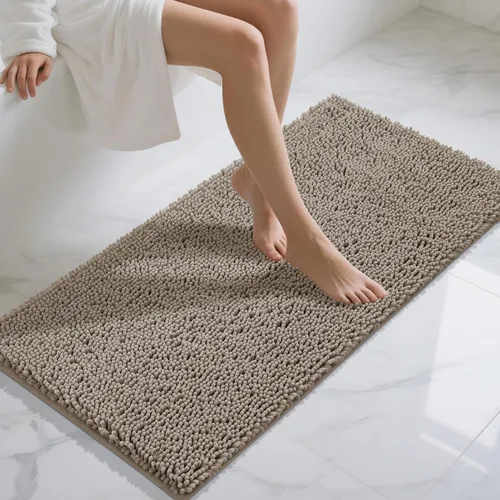 Miniatura 89 de Yimobra Alfombras lavables para baño, alfombra de baño de chenilla súper suave y absorbente para piso y alfombra, alfombra antideslizante de secado