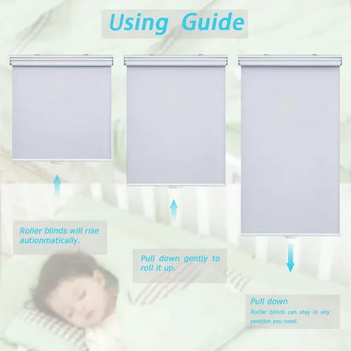 Miniatura 3 de Persianas enrollables opacas sin cordón, para ventana, tamaño personalizado, persianas de primavera, privacidad, impermeable, con aislamiento