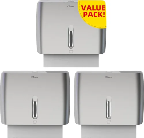 Miniatura 18 de Dispensador de toallas de papel de montaje en pared comercial con cerradura de llave, dispensador compacto de toallas de papel multipliegue