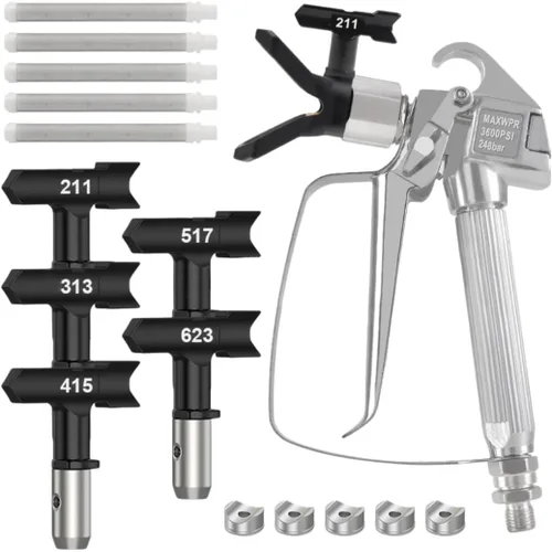 Pistola pulverizadora de pintura, pistola pulverizadora fácil de instalar con buen efecto de pulverización, pistola rociadora de pintura sin aire,