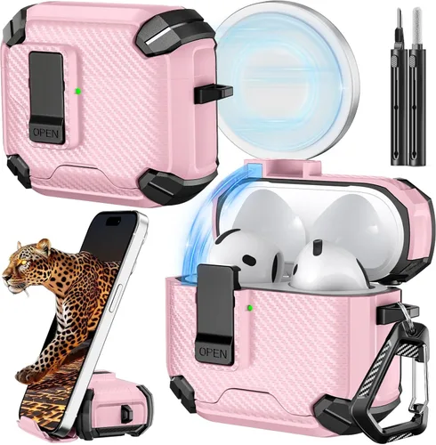 Miniatura 38 de Inesore for AirPods Pro 3 Case (2025) with Phone Stand Design, Compatible with MagSafe, Auto-Locking Case Cover for Air Pods Pro 3rd with Cleaning