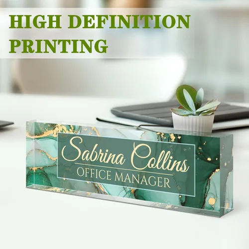 Miniatura 3 de Placa con nombre para escritorio, placa de nombre personalizada para escritorio, decoración de oficina para mujeres y hombres, accesorios de Green