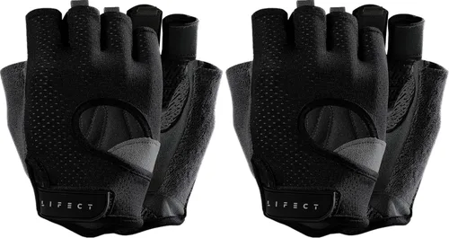 Miniatura 10 de LIFECT Freedom - Guantes de entrenamiento para levantamiento de pesas que cubre los nudillos, guantes cortos sin dedos con dorso curvo abierto