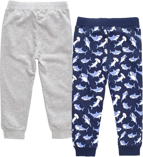 Miniatura 5 de HZXVic Pantalones deportivos para bebés y niños con cordón elástico en la cintura y pantalones deportivos de dinosaurio para niños