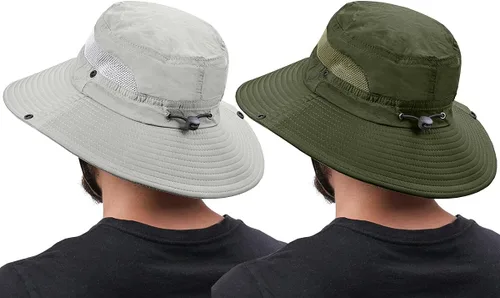 Miniatura 4 de Paquete de 2 sombreros Boonie para hombres y mujeres con protección UV UPF 50+ para pesca, senderismo y jardinería