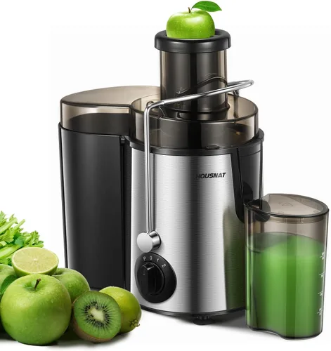 Miniatura 9 de Máquinas de exprimir, exprimidor HOUSNAT para frutas y verduras enteras con ajuste de 3 velocidades, versión mejorada con motor de 400 W