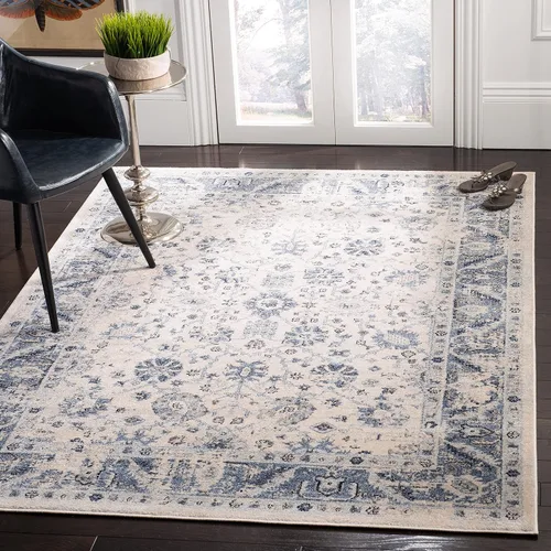 Miniatura 6 de SAFAVIEH Colección Charleston Alfombra de Acento - 2 pies x 5 pies, Gris & Gris Oscuro, Diseño Oriental con Efecto Desgastado, No Desprende Pelusa
