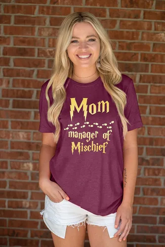 Miniatura 3 de Camiseta divertida para mujer con diseño de gerente de travesuras, camisa fantástica para mamá, camisa mágica de mago, para el día de la madre