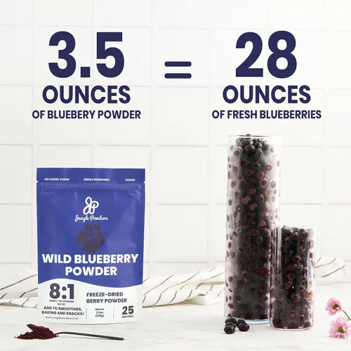 Miniatura 7 de Jungle Powders Superfood - Paquete de polvo de frutas de frambuesa y arándano silvestre, 100% liofilizado, extracto de frambuesa apto para veganos