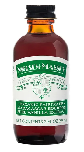 Nielsen-Massey Extracto de vainilla pura de Bourbon de Madagascar orgánico Fairtrade para hornear y cocinar, botella de 2 onzas