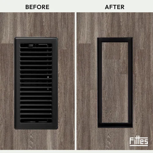 Miniatura 7 de Fittes Ventilación de suelo empotrada [Luxe], cubierta minimalista de acero sólido para registro de retorno de aire HVAC, solución de flujo de aire