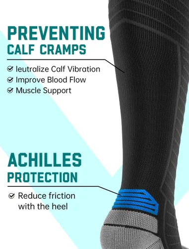 Miniatura 3 de SONORAN Calcetines de compresión para hombres y mujeres (246 pares) 20-30 mmHg de compresión graduada hasta la rodilla para correr, atletismo