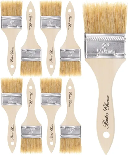 Miniatura 34 de Bates - Pinceles de pintura de cerdas naturales de 1 pulgada, juego de 16 unidades para pintura de astillas, tinte de madera y uso general