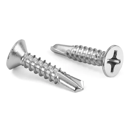 Miniatura 8 de Tornillos autorroscantes de cabeza plana #8 x 1-1/2" Tornillos de chapa metálica, acero inoxidable 410, acabado negro, 100