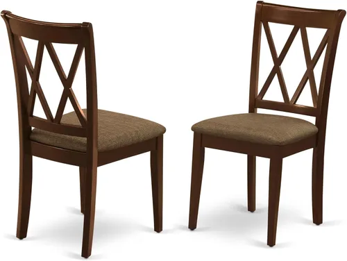 Miniatura 16 de East West Furniture CLC-LWH-W Clarksville - Sillas de comedor con respaldo cruzado doble, juego de 2, color blanco lino