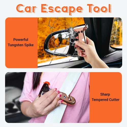 Miniatura 3 de SINSEN Cortador de cinturón de seguridad para automóvil, herramienta de emergencia para romper el vidrio, 1, oro rosa