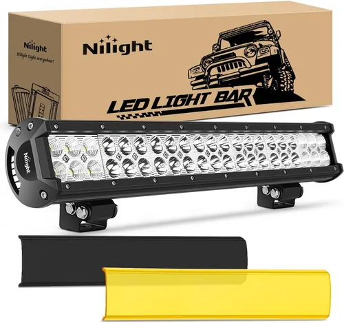 Miniatura 17 de Nilight 20 pulgadas 126 W, barra de luz LED, combo de luz puntual y proyectante, para conducción todoterreno, con soporte de montaje de placa 20