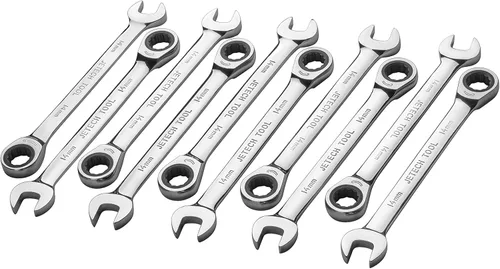 Miniatura 7 de Jetech Llave combinada de trinquete de 1-1/8 pulgadas (paquete de 5) - Llave de engranajes de acero Cr-V de grado industrial métrico en acabado Sae