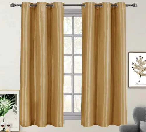 Miniatura 2 de Royal Tradition Cortinas opacas de 42 x 63 pulgadas, juego de 2 paneles de cortinas doradas con aislamiento térmico para oscurecer la habitación