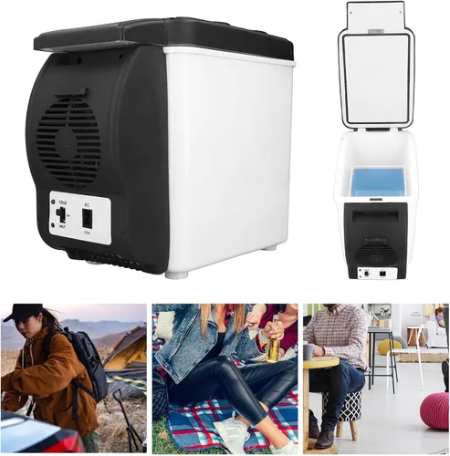 Miniatura 3 de Pssopp Refrigerador portátil de 6 litros, refrigerador eléctrico portátil de 6 litros, mini nevera portátil para dormitorios, automóviles, oficinas