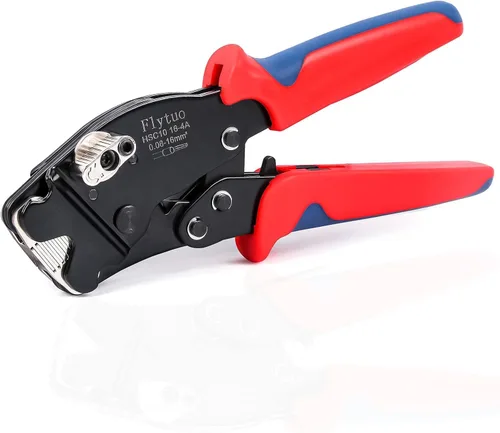 Miniatura 10 de Herramienta de crimpado de virola de alambre para AWG28-10, mini HSC8 6-4A autoajustable con trinquete para terminales de cables y fundas