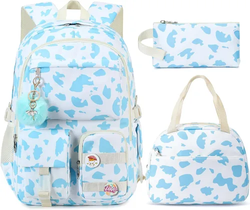 Miniatura 9 de Hidds Mochila para niñas, 3 piezas, mochilas escolares universitarias, juego de bolsa de libros para niños con lonchera, mochila escolar, mochila