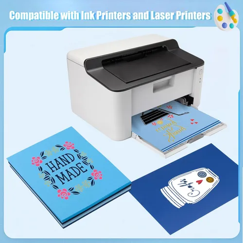 Miniatura 7 de MixTeach 240 hojas de papel de cartulina azul surtido 8.5 x 11" de grosor medio 180gsm/65lb papel kraft imprimible para álbumes de recortes