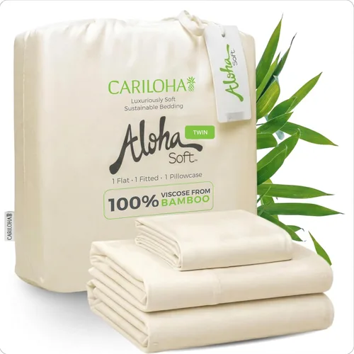 Miniatura 36 de Cariloha Aloha Soft - Juego de sábanas suaves de 4 piezas Gris Sombra King Hecho de 100% viscosa derivada de bambú Línea de sábanas Sombra