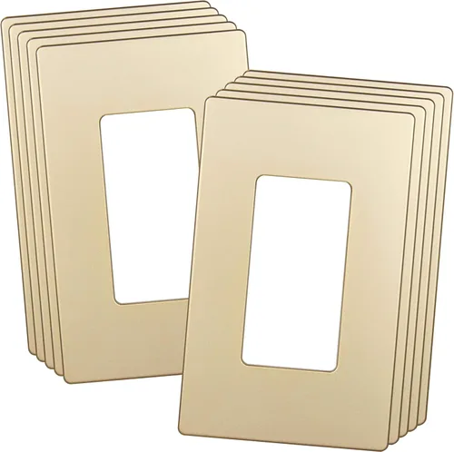 Miniatura 32 de ENERLITES Placas Decorativas de Pared sin Tornillos Cubiertas de Tomacorrientes Seguras para Niños, Tamaño 2-Gang 4.68" H x 4.73" L, Policarbonato
