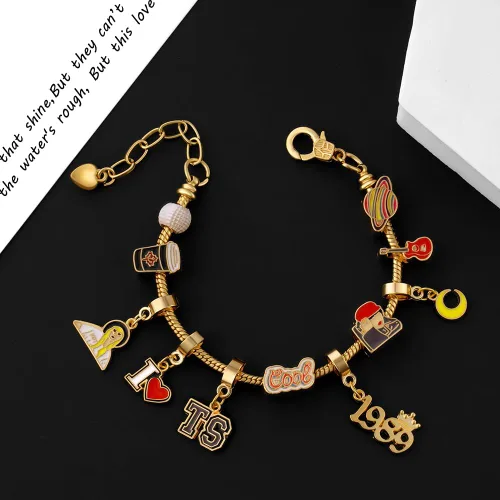 Miniatura 4 de AUAUY Pulseras de la amistad con cuentas, pulsera inspirada en cuentas de álbum, juego de pulseras TS hechas a mano para regalo de fanáticos, dijes