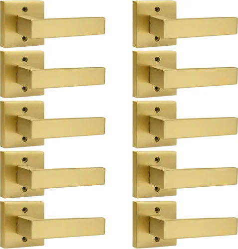 Miniatura 79 de Probrico Paquete de 4 manijas de puerta simuladas en negro mate, manijas interiores que no giran, manijas reversibles resistentes para interiores