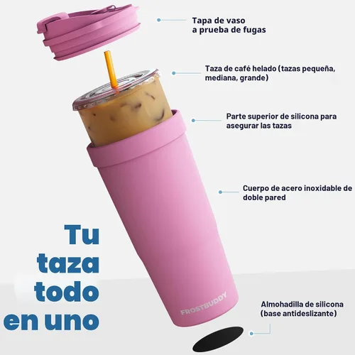 Miniatura 3 de Frost Buddy Togo Buddy - Vaso de acero inoxidable con aislamiento al vacío de 30 onzas, taza de café para llevar, taza de café helado, manga de café