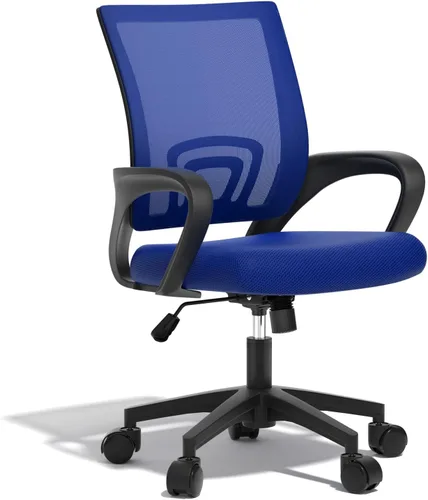 Miniatura 14 de Silla de oficina ergonómica, 330 libras, silla de escritorio de malla transpirable con soporte lumbar y reposabrazos, bloqueo giratorio de Negro
