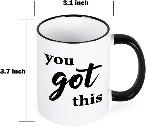 Miniatura 7 de YHRJWN Taza de café con texto en inglés "You Got This" para mujeres y hombres, regalos motivacionales inspiradores para mejores amigos, compañeros
