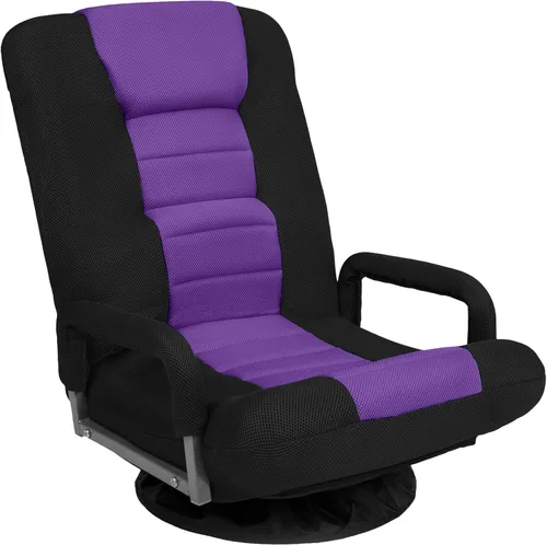 Miniatura 22 de Best Choice Products Silla Giratoria para Juegos de 360 Grados Silla de Piso Multiusos Mecedora para TV, Lectura, Jugar Videojuegos con Soporte