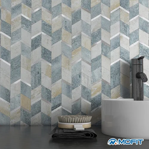 Miniatura 3 de MOFIT Protector contra salpicaduras despegar y pegar para cocina, Panel de pared 3D azulejo despegar y pegar autoadhesivo protector contra Azul