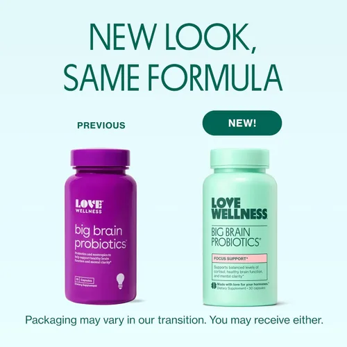 Miniatura 2 de Love Wellness Probióticos Big Brain Suplemento de apoyo cerebral nootrópicos Suplementos cerebrales para la memoria y la concentración