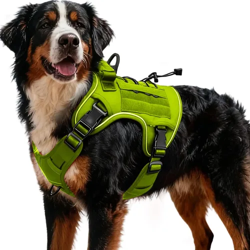 Miniatura 104 de Arnés táctico para perros grandes, chaleco reflectante ajustable sin tirones con sistema Molle, control de grado militar K9 para entrenamiento