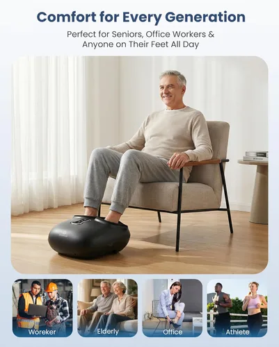 Miniatura 7 de COMFIER Shiatsu - Masajeador de pies con calor, vibración, máquina de masaje de pies de compresión rodante para fascitis plantar, dolor neuropatía