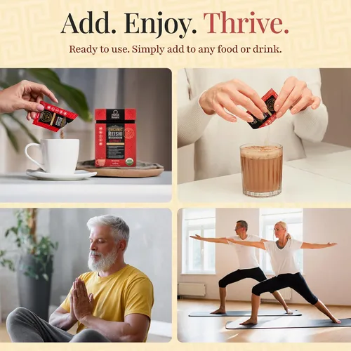 Miniatura 5 de Extracto de hongo Reishi orgánico en polvo para el cuerpo fructífero 35% beta glucano - 100% puro, premium y orgánico - 30 porciones - Ganoderma
