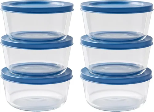 Miniatura 50 de Juego de 8 recipientes de vidrio para almacenamiento de alimentos (4 recipientes + 4 tapas sin BPA), 6.5 tazas, a prueba de fugas, aptos
