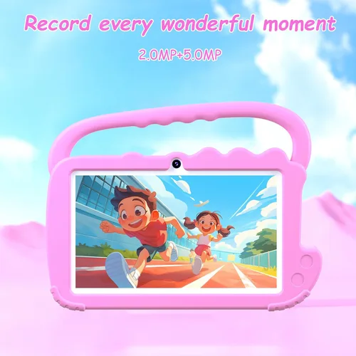 Miniatura 4 de Tablet para niños de 7 pulgadas para niñas y niños, tabletas Android 12 para niños con 4 GB RAM 32 GB ROM, tableta para niños pequeños con WiFi, Rosa
