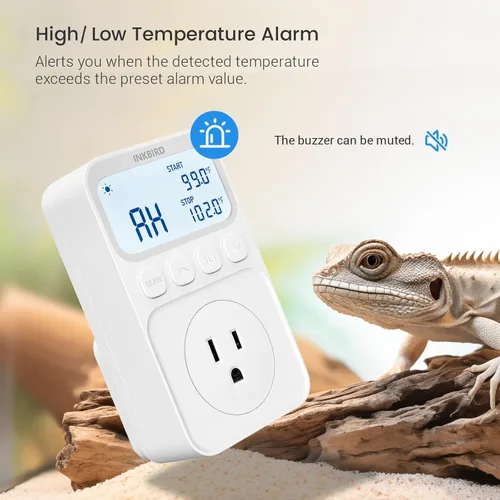 Miniatura 6 de INKBIRD Termostato digital Salida Controlador de temperatura Toma de corriente Control de calefacción/enfriamiento 1200W 10A Pantalla retroiluminada